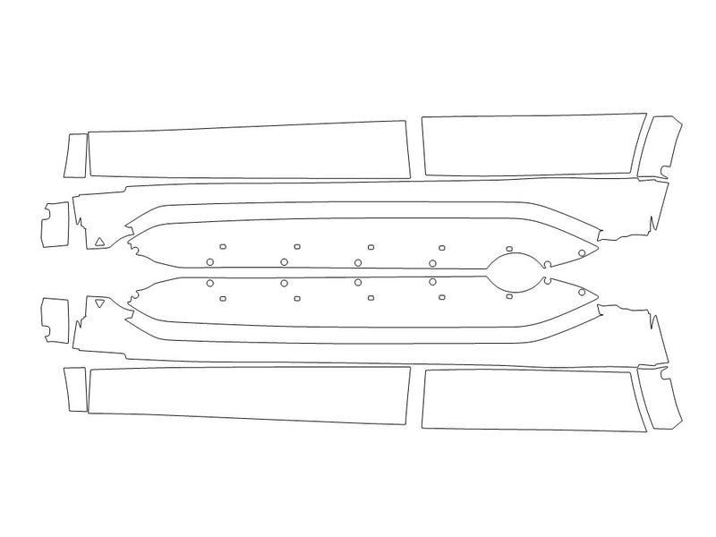 x1 Avery Dennison Clear Bra Door Cup Precut PPF Diagram