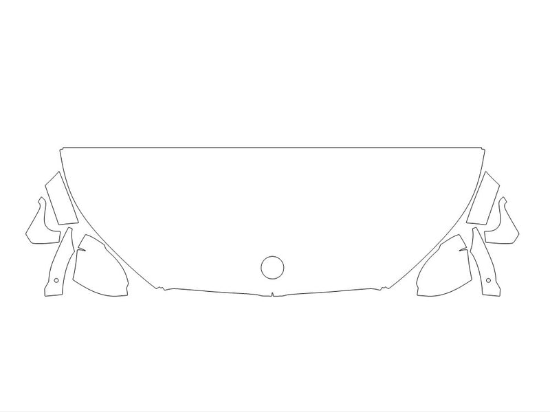 x2 3M Clear Bra Hood Precut PPF Diagram