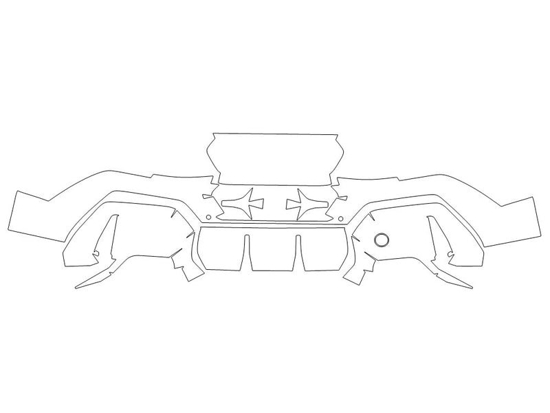 x2 3M Clear Bra Door Cup Precut PPF Diagram