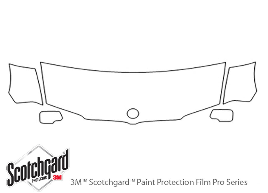 x3 3M Clear Bra Hood Precut PPF Diagram