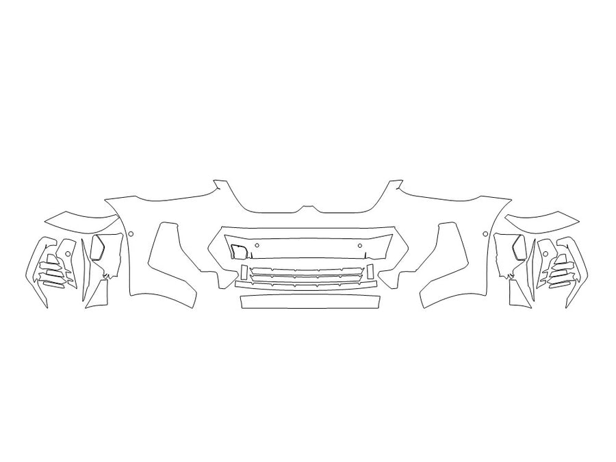 x4 3M Clear Bra Bumper Precut PPF Diagram