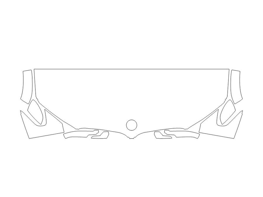 x4 Avery Dennison Clear Bra Hood Precut PPF Diagram
