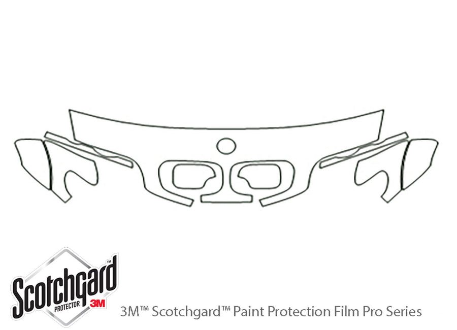 x5 3M Clear Bra Hood Precut PPF Diagram
