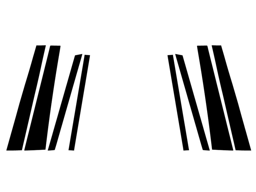 bmw x5 2007-2013 Brushed Aluminum Black Pillar Trim Diagram