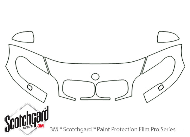 x5 3M Clear Bra Hood Precut PPF Diagram