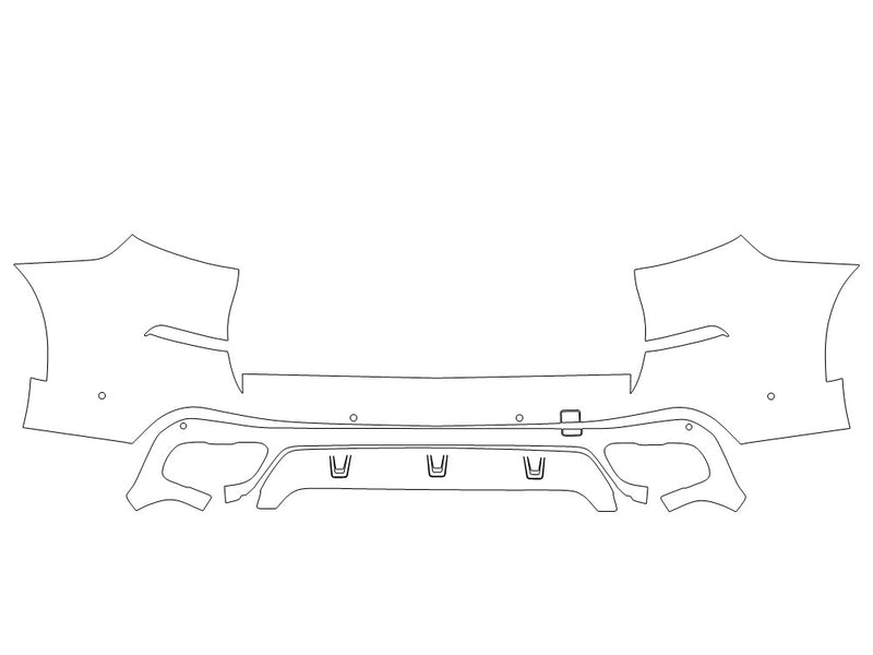 x5 3M Clear Bra Door Cup Precut PPF Diagram