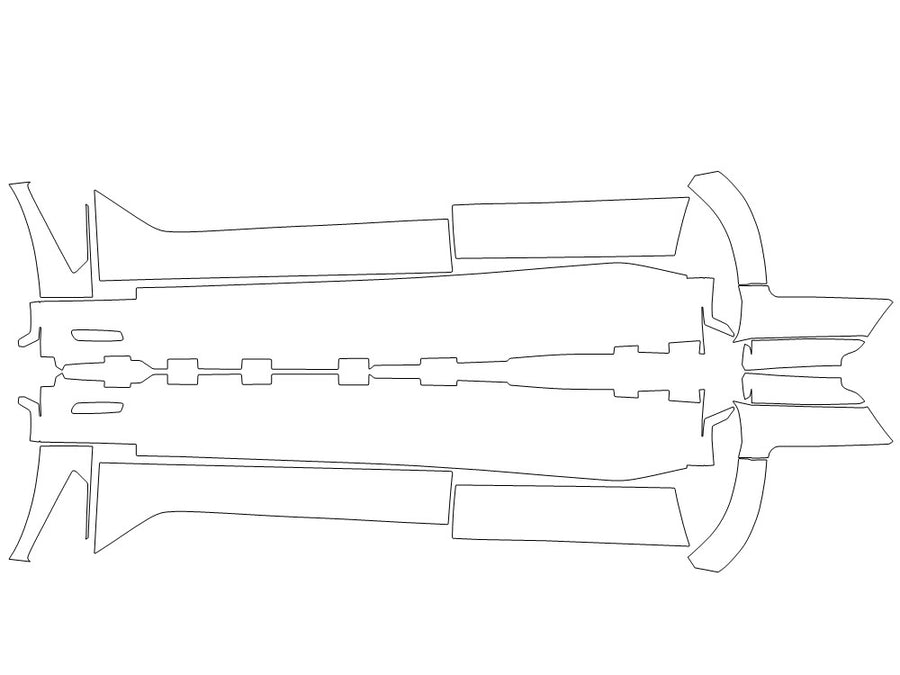 x5 3M Clear Bra Door Cup Precut PPF Diagram