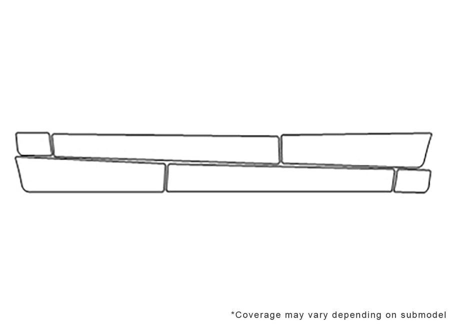 x6 3M Clear Bra Door Cup Precut PPF Diagram