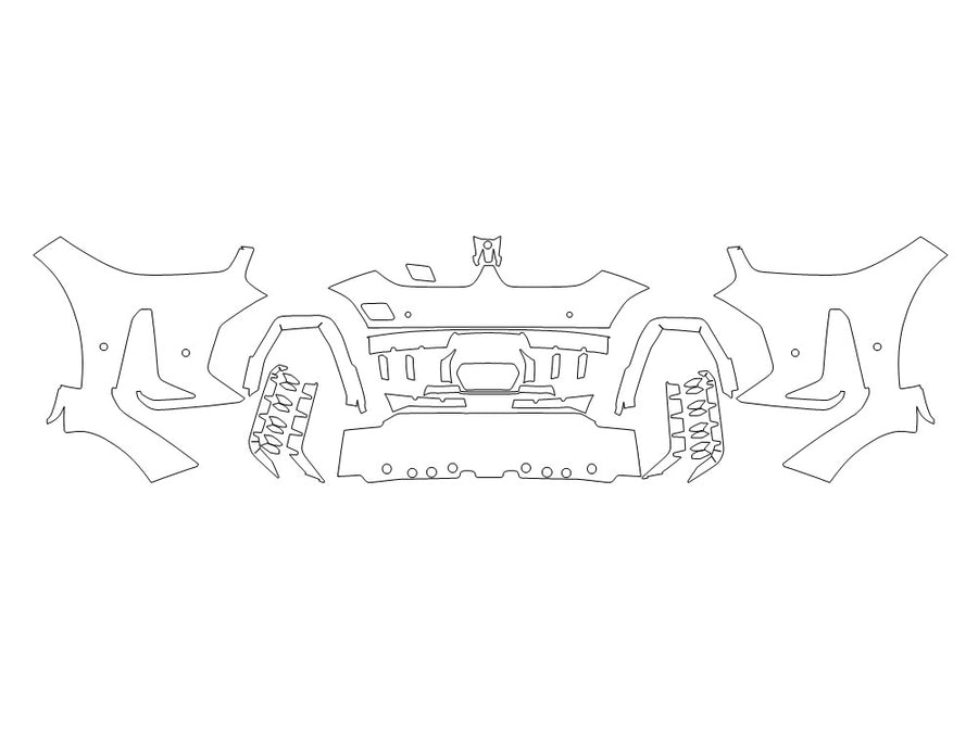 x6 Avery Dennison Clear Bra Bumper Precut PPF Diagram