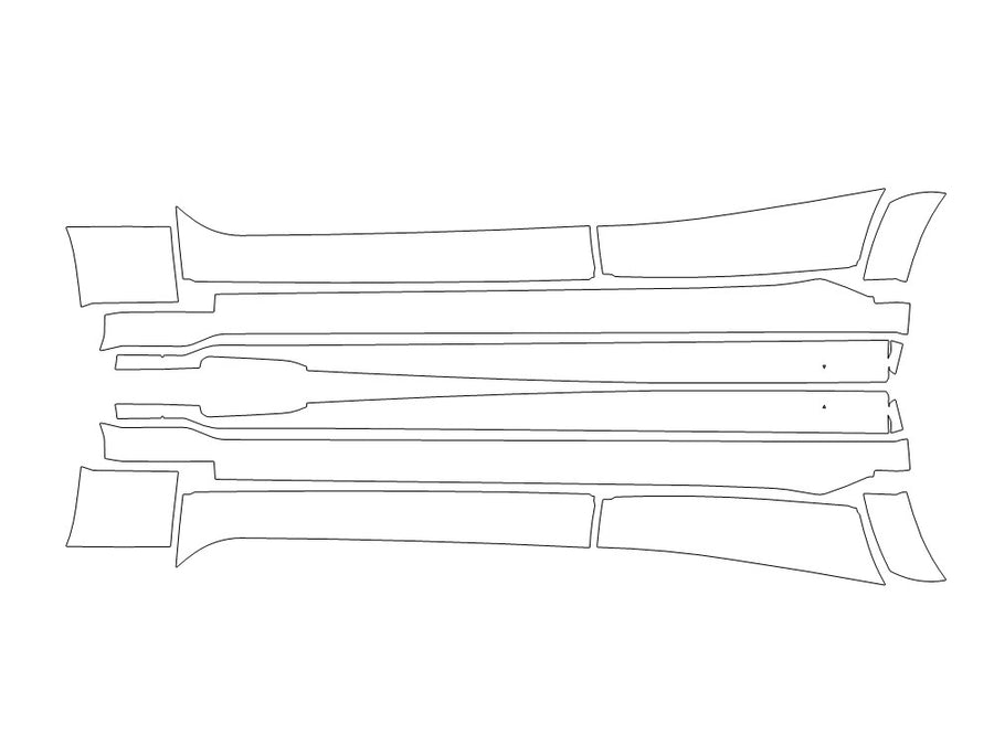 x6 3M Clear Bra Door Cup Precut PPF Diagram