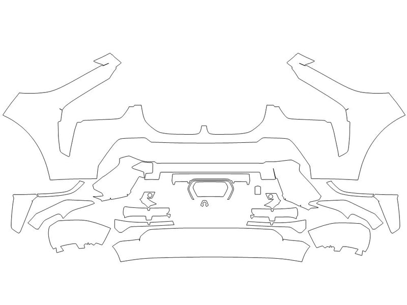 x7 3M Clear Bra Bumper Precut PPF Diagram