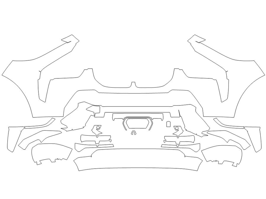 x7 Avery Dennison Clear Bra Bumper Precut PPF Diagram