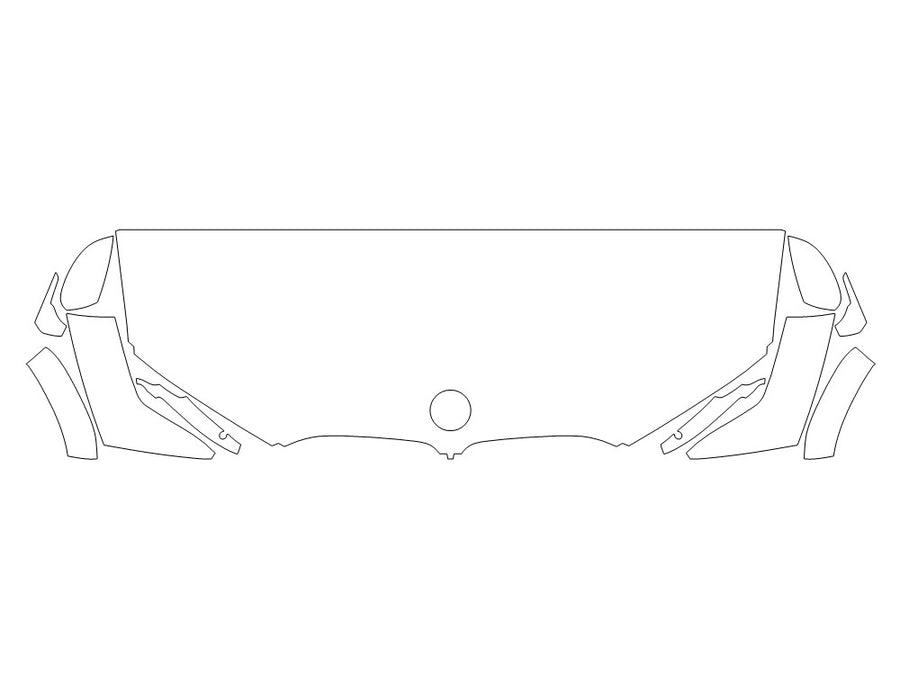 x7 3M Clear Bra Hood Precut PPF Diagram