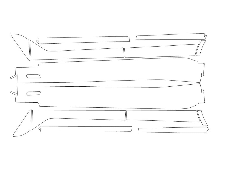 x7 Avery Dennison Clear Bra Door Cup Precut PPF Diagram