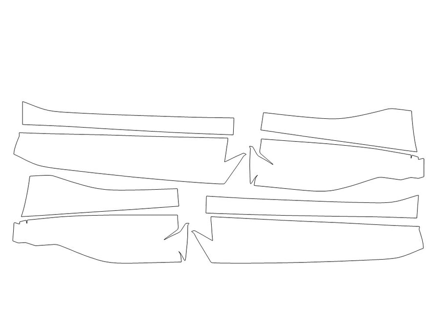 xm 3M Clear Bra Door Cup Precut PPF Diagram