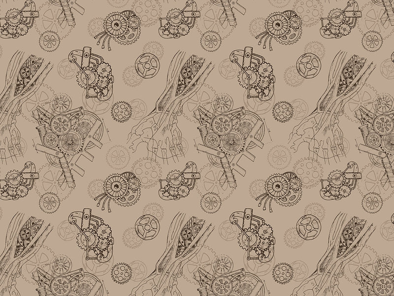 Bodily Advancements Steampunk Vinyl Wrap Pattern~Rwraps Series 914 Digitally Printed Vinyl Wrap~0