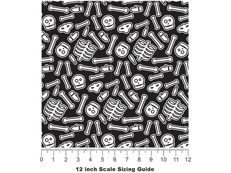Bone Collector Halloween Vinyl Film Pattern Size 12 inch Scale~Rwraps Bone Collector Halloween Sizing Chart~2