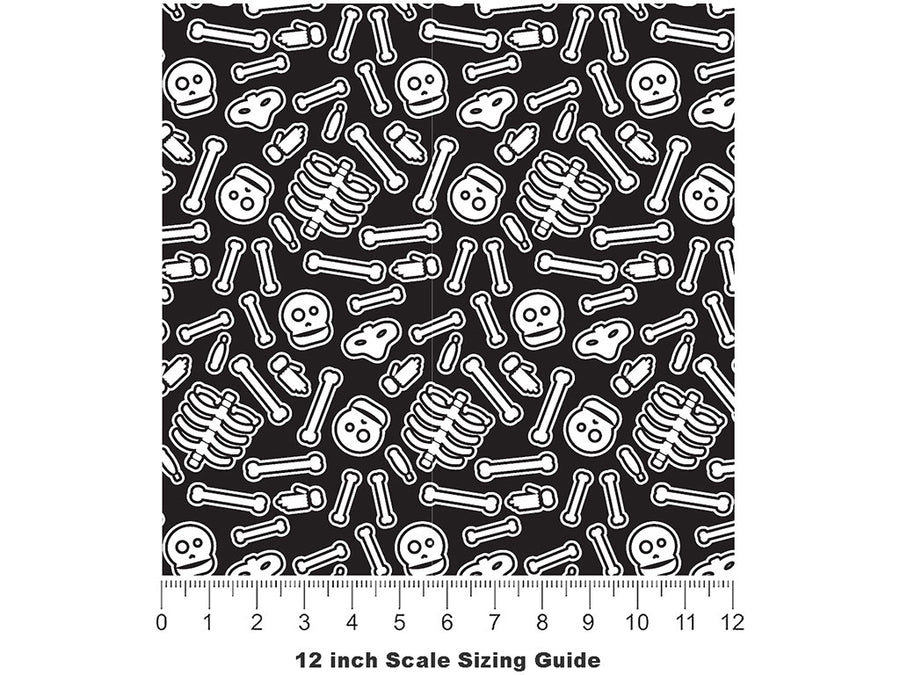Bone Collector Halloween Vinyl Film Pattern Size 12 inch Scale~Rwraps Bone Collector Halloween Sizing Chart~2