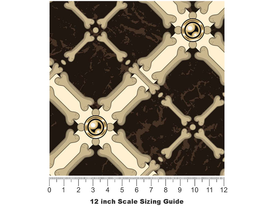 Bone Tiles Halloween Vinyl Film Pattern Size 12 inch Scale~Rwraps Bone Tiles Halloween Sizing Chart~2