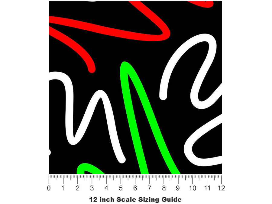 Bonne Nuit Abstract Vinyl Film Pattern Size 12 inch Scale~Rwraps Bonne Nuit Abstract Sizing Chart~2