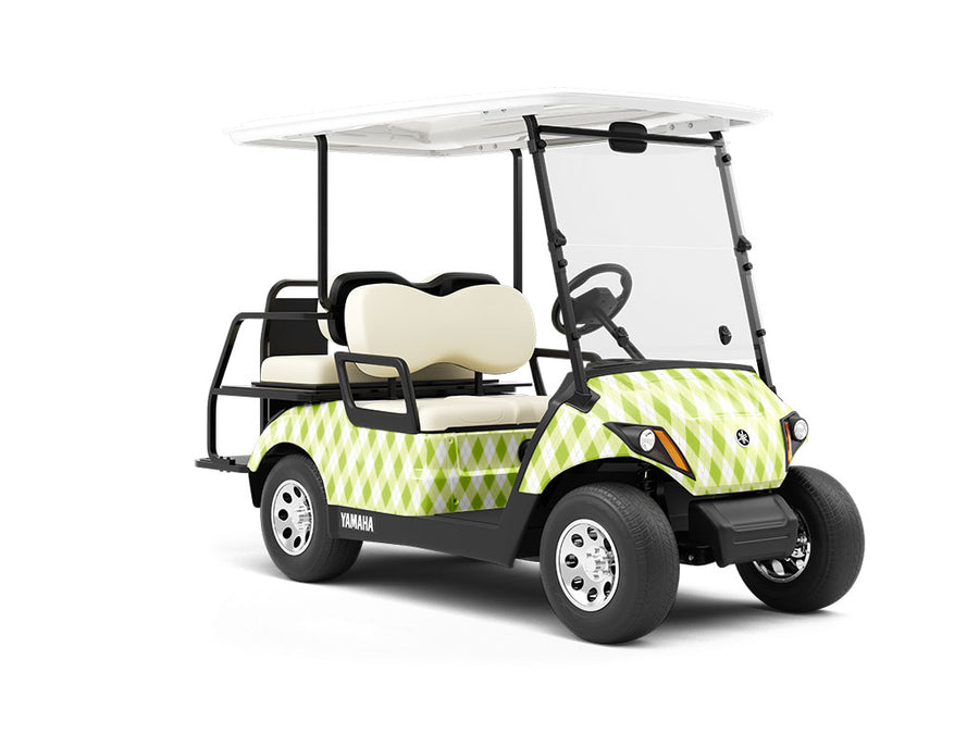 Bookworm Argyle Wrapped Golf Cart