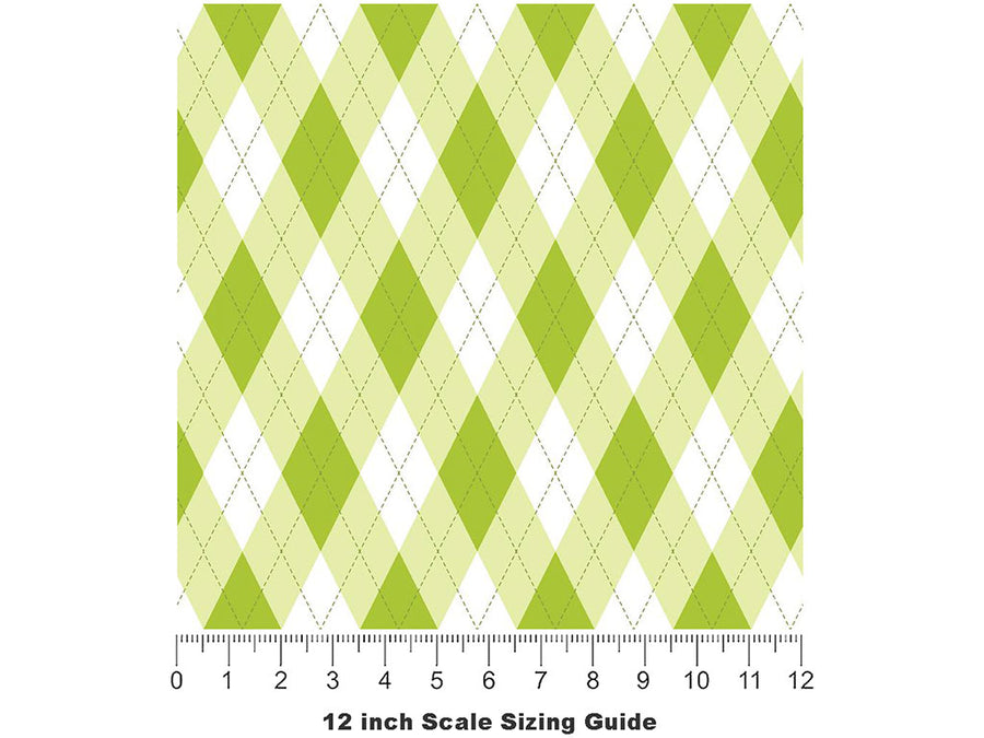 Bookworm Argyle Vinyl Film Pattern Size 12 inch Scale~Rwraps Bookworm Argyle Sizing Chart~2