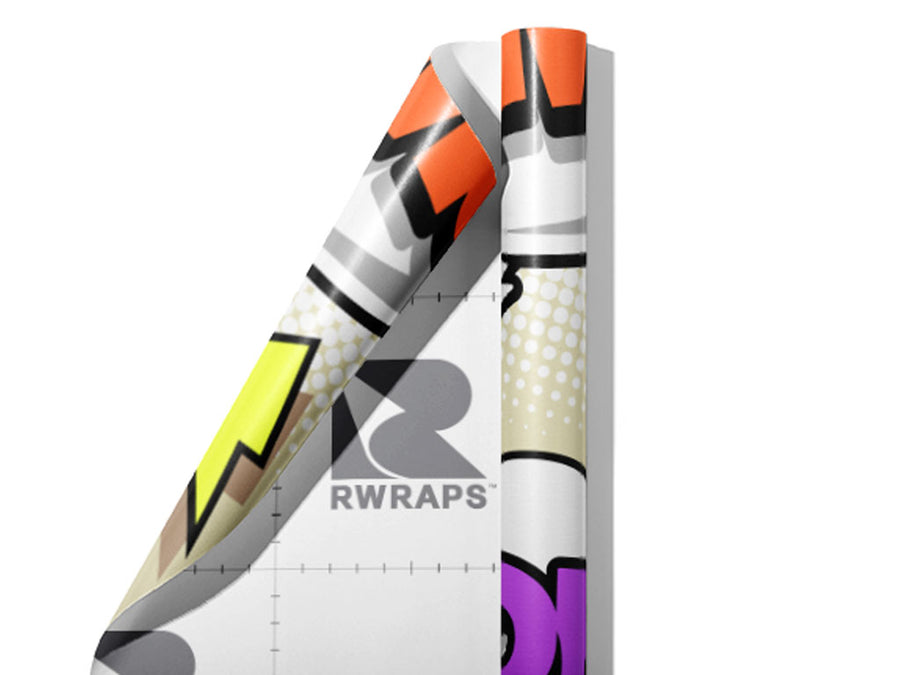 Boom Pow Gaming Wrap Film Sheets~Rwraps Series 914 Boom Pow Gaming Scrolled Sheet~3