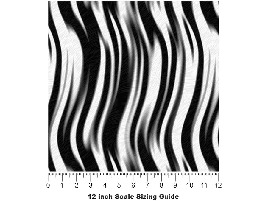 Borracha Zebra Vinyl Film Pattern Size 12 inch Scale~Rwraps Borracha Zebra Sizing Chart~3
