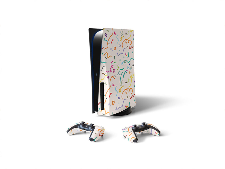 borrowed string abstract geometric Sony PS5 DIY Skin