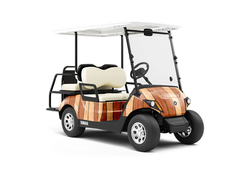 Brandy Wood Plank Wrapped Golf Cart