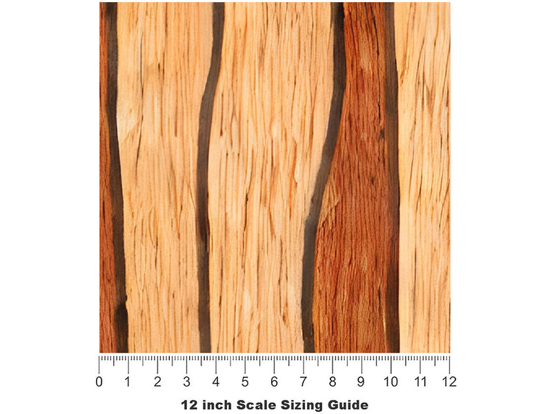 Brandy Wood Plank Vinyl Film Pattern Size 12 inch Scale~Rwraps Brandy Wood Plank Sizing Chart~3