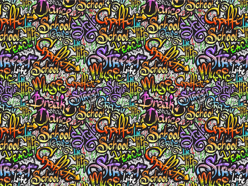 Break Dance Sticker Bomb Vinyl Wrap Pattern~Rwraps Series 914 Digitally Printed Vinyl Wrap~0