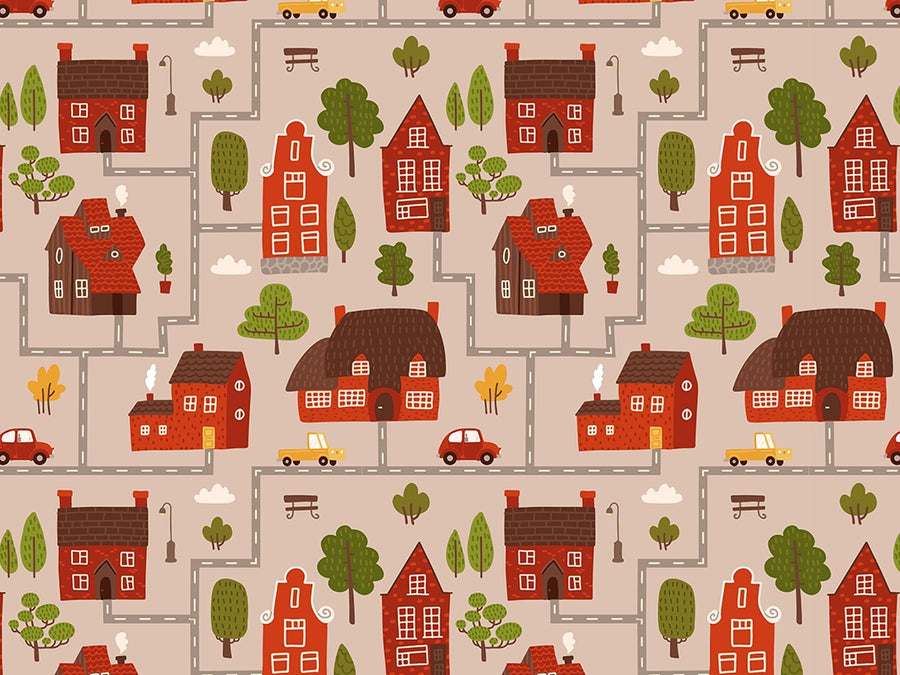 Brick Buildings Cityscape Vinyl Wrap Pattern~Rwraps Series 914 Digitally Printed Vinyl Wrap~0