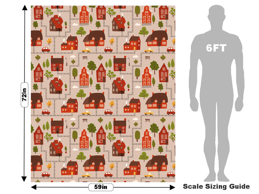 Brick Buildings Cityscape Vehicle Wrap Scale~Rwraps Series 914 Brick Buildings Cityscape Measurements~2