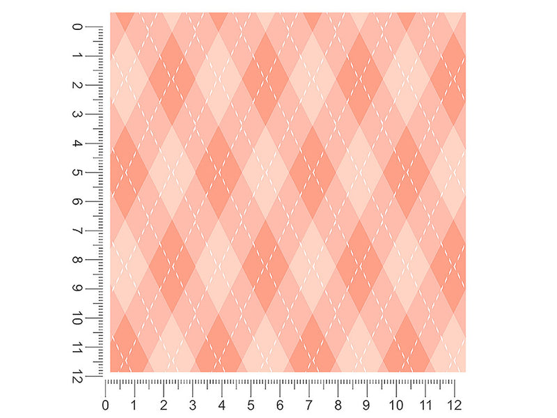 bright coral argyle 1ft x 1ft Craft Sheets
