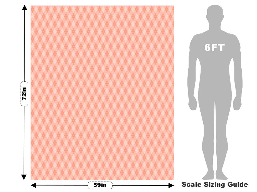 Bright Coral Argyle Vehicle Wrap Scale~Rwraps Series 914 Bright Coral Argyle Measurements~1