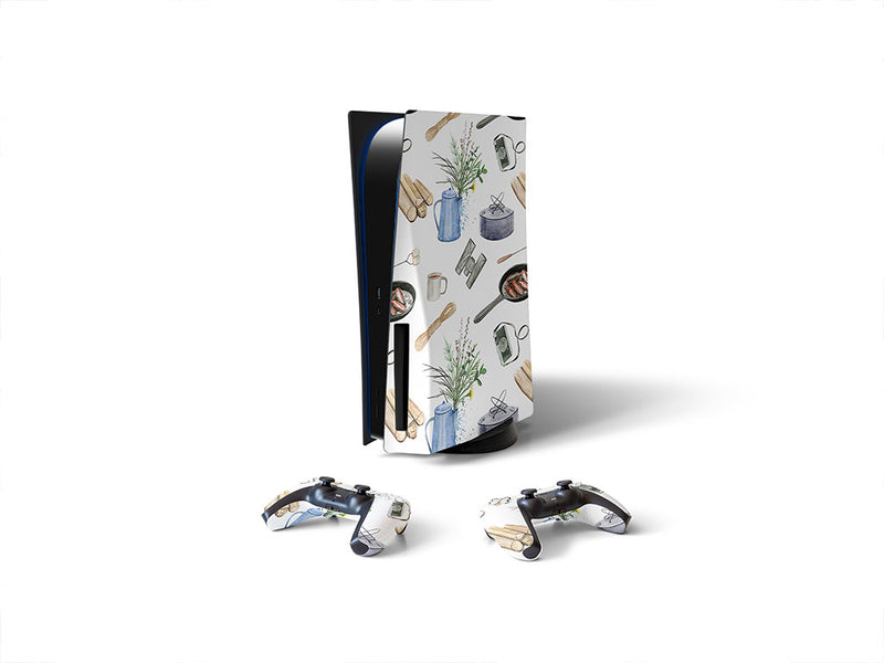 bright morning camping Sony PS5 DIY Skin