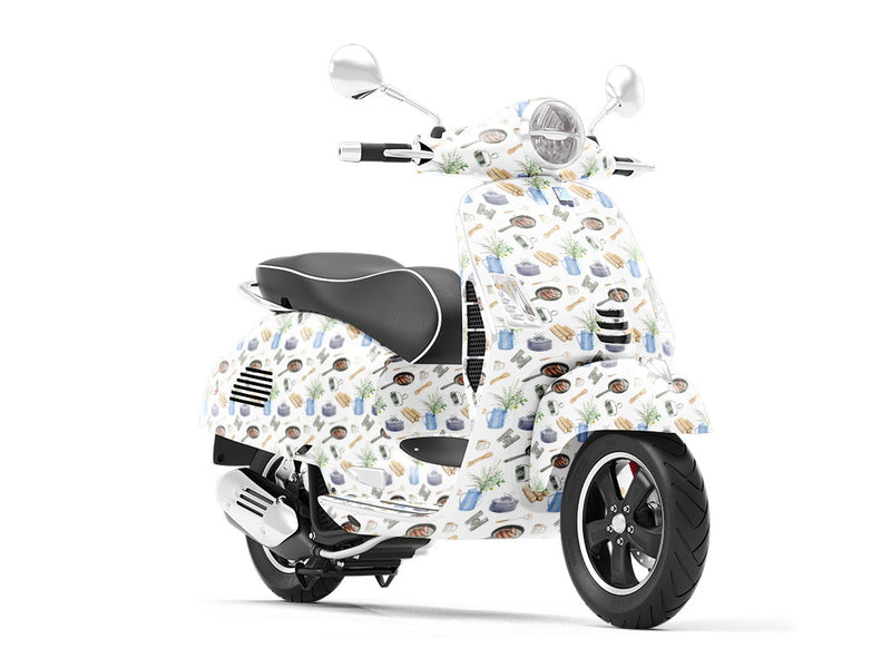 Bright Morning Camping Vespa Scooter Wrap Film