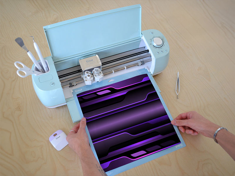Bright Purple Technology Vinyl Film Pattern Size 12 inch Scale~Rwraps Bright Purple Technology Sizing Chart~3