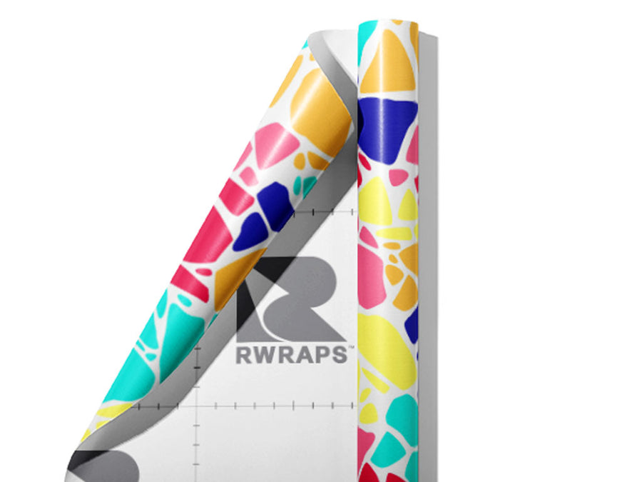Bright Rainbow Cobblestone Wrap Film Sheets~Rwraps Series 914 Bright Rainbow Cobblestone Scrolled Sheet~4