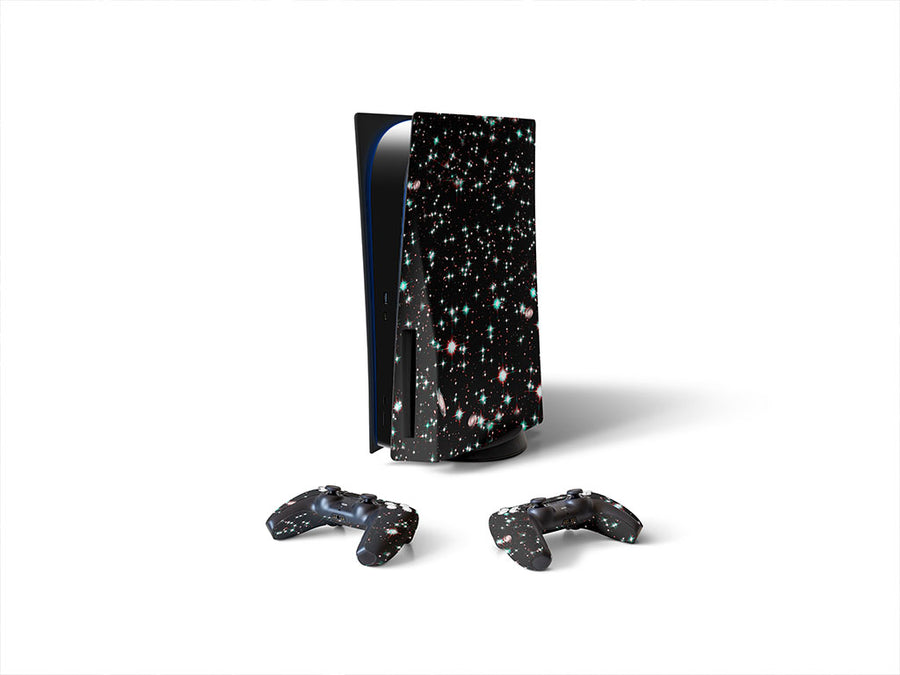 bright sparkles science fiction Sony PS5 DIY Skin