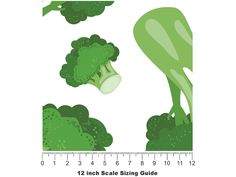 Broccolini Bonanza Vegetable Vinyl Film Pattern Size 12 inch Scale~Rwraps Broccolini Bonanza Vegetable Sizing Chart~2