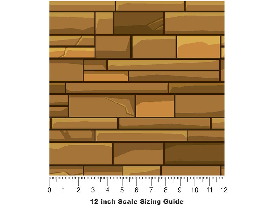 Bronze Brick Vinyl Film Pattern Size 12 inch Scale~Rwraps Bronze Brick Sizing Chart~3
