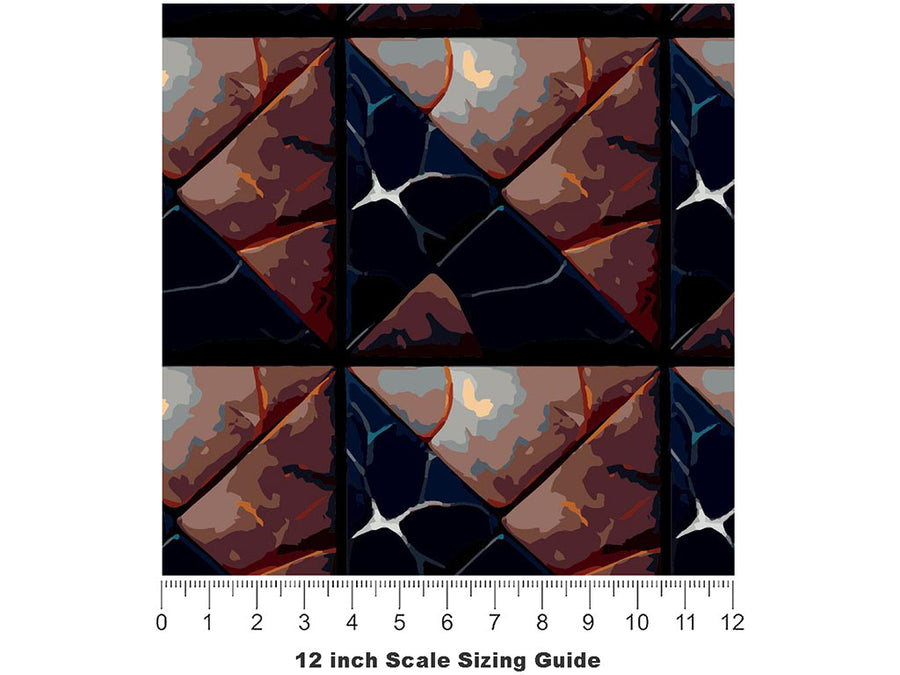 Bronze Square Tile Vinyl Film Pattern Size 12 inch Scale~Rwraps Bronze Square Tile Sizing Chart~3