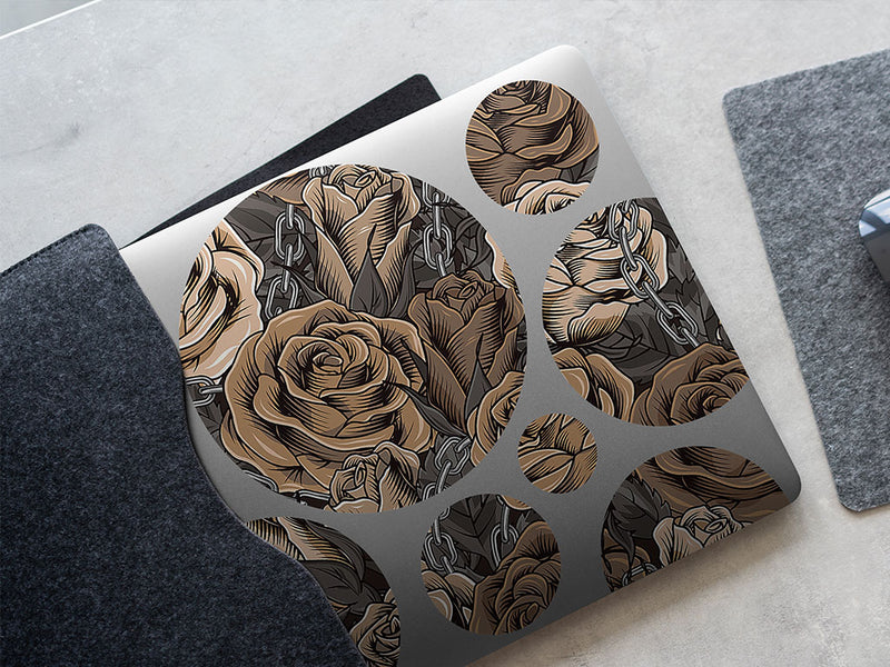 brown chain floral DIY Laptop Stickers