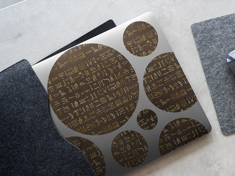 brown hieroglyphs egyptian DIY Laptop Stickers