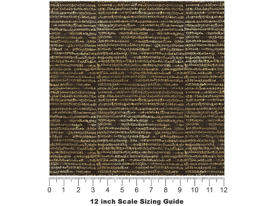 Brown Rosetta Egyptian Vinyl Film Pattern Size 12 inch Scale~Rwraps Brown Rosetta Egyptian Sizing Chart~2
