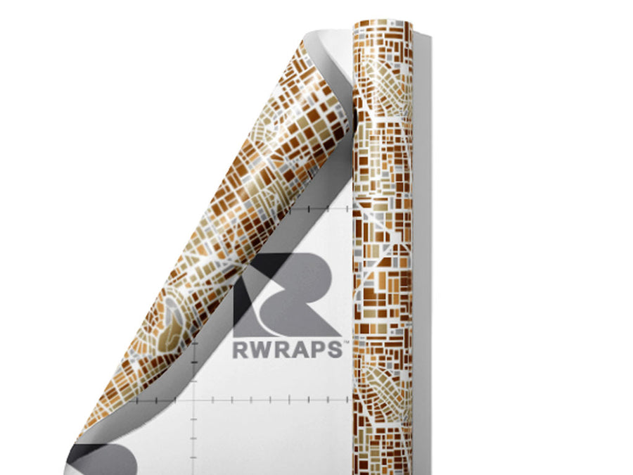 Brown Streets Cityscape Wrap Film Sheets~Rwraps Series 914 Brown Streets Cityscape Scrolled Sheet~4