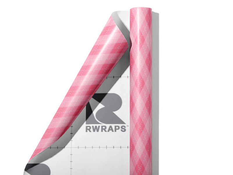 Bubblegum Argyle Wrap Film Sheets~Rwraps Series 914 Bubblegum Argyle Scrolled Sheet~3