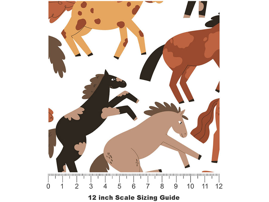 Bucking Bronco Animal Vinyl Film Pattern Size 12 inch Scale~Rwraps Bucking Bronco Animal Sizing Chart~2